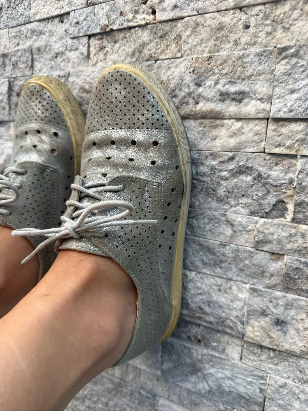Well Loved Work Silver Shoes